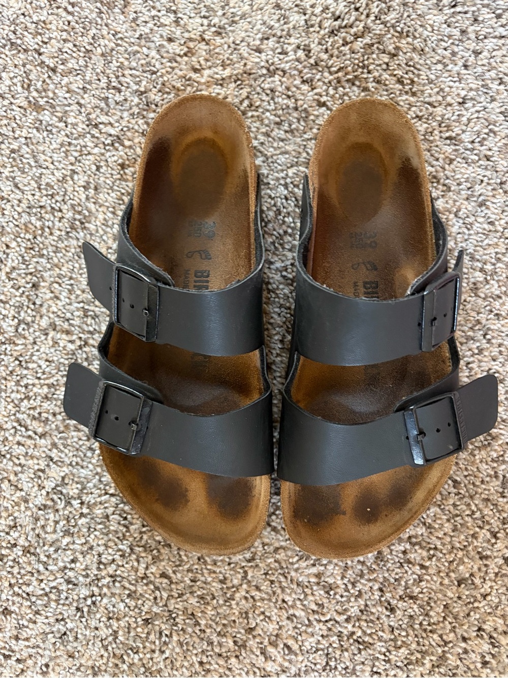 Birkenstock Arizona Black Two-Buckle Slide Sandals